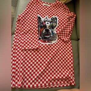 Cute red white pattern top/dress
